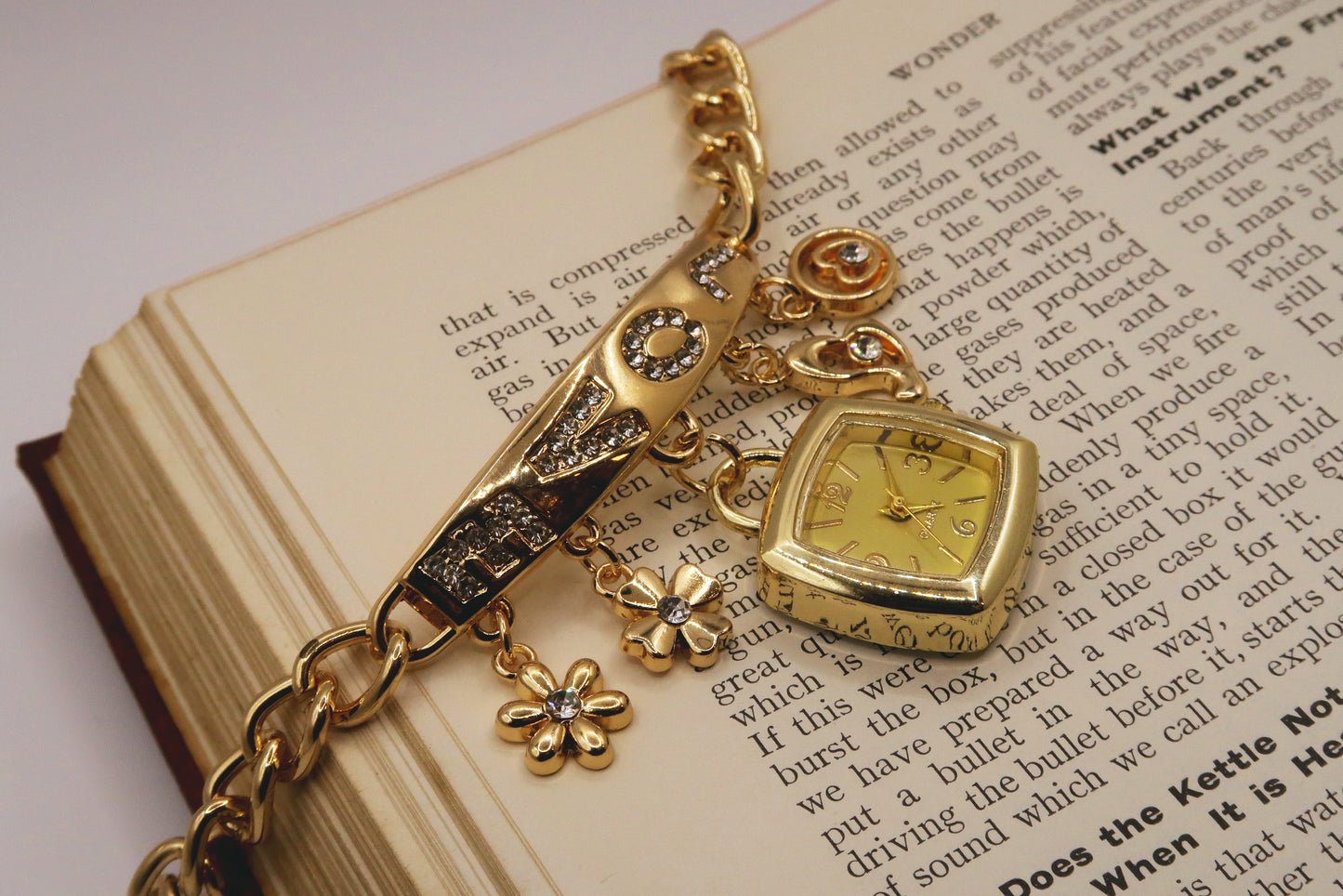 Golden Hour Watch Charm Bracelet