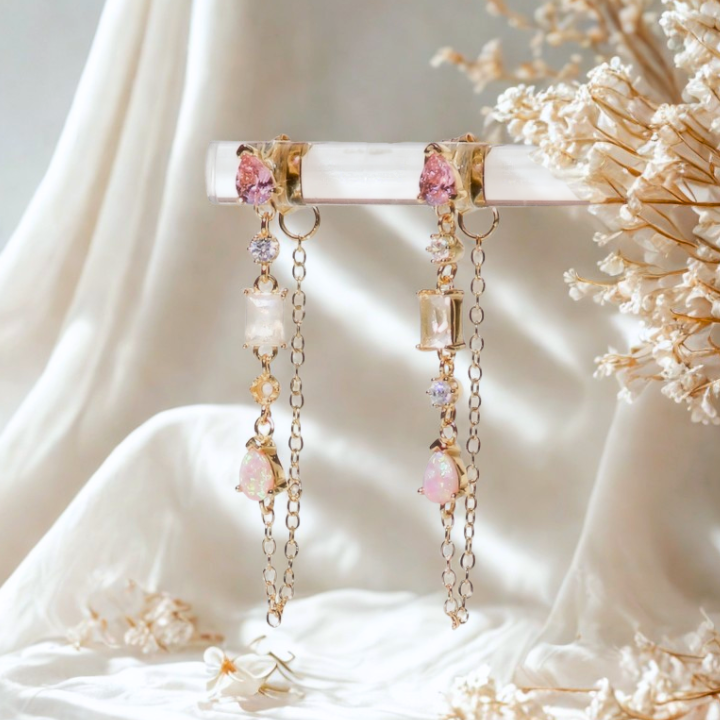 Rosewater Cascade Drop Earrings