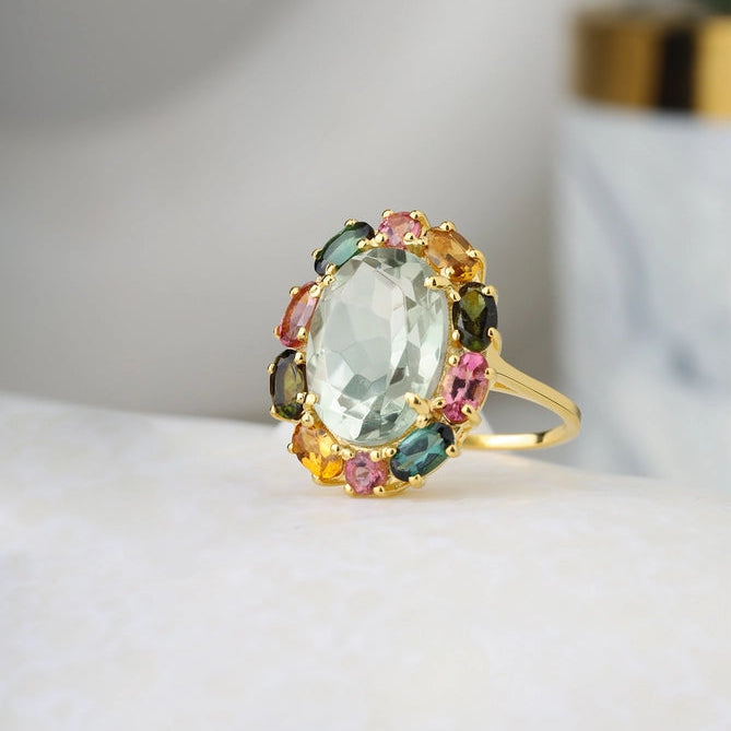 Prasiolite Statement Ring