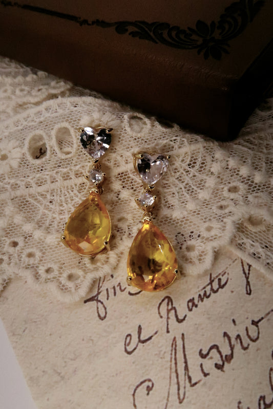 Golden Hour Solitaire Drop Earrings
