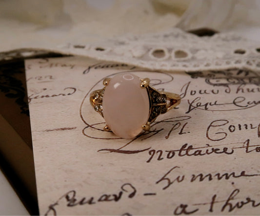 Oval Rose Quartz Ring