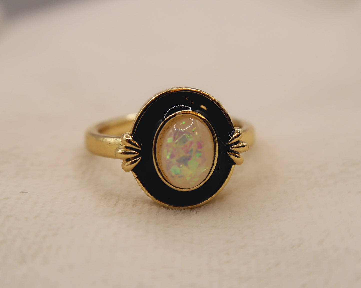 Midnight Fire Opal Ring