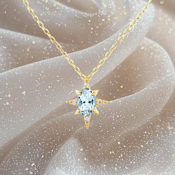 Ocean Star Sky Blue Topaz Necklace