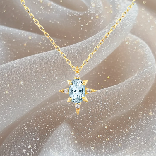 Ocean Star Sky Blue Topaz Necklace