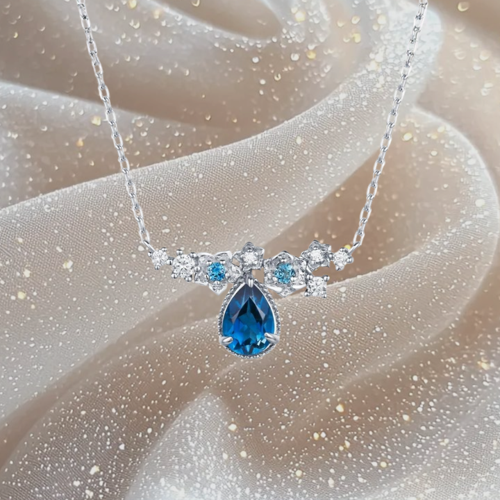 Midnight Veil London Blue Topaz Necklace