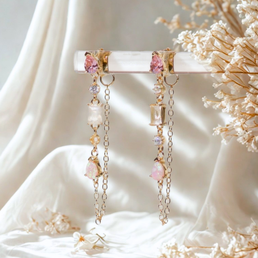 Rosewater Cascade Drop Earrings