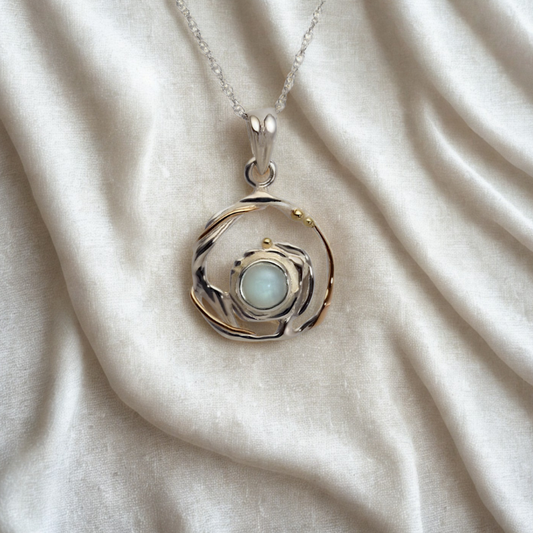 Cosmic Swirl Moonstone Pendant