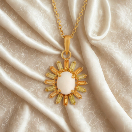 Helios Sunburst Opal Pendant