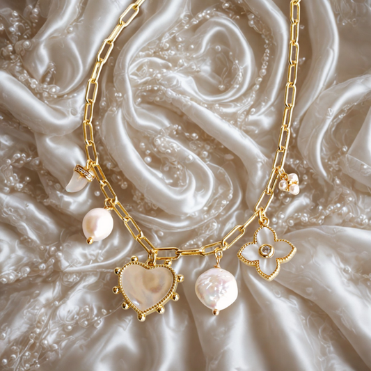Pearl Multi Charm Necklace